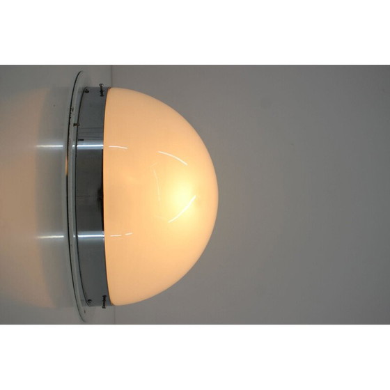 Image 1 of Vintage verchroomde plafondlamp Bauhaus, Tsjecho-Slowakije 1940