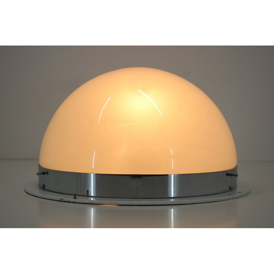 Image 1 of Vintage verchroomde plafondlamp Bauhaus, Tsjecho-Slowakije 1940