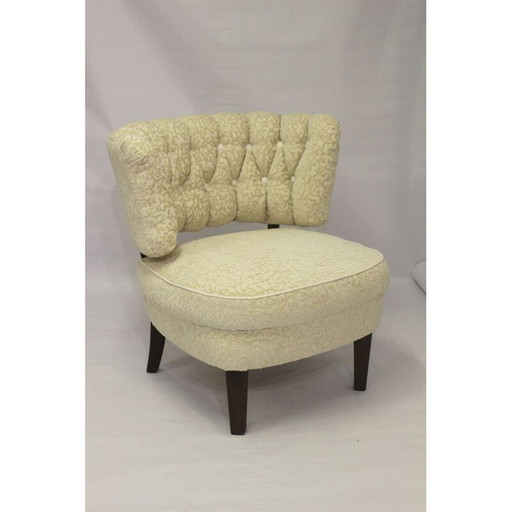 Vintage fluwelen fauteuil van Otto Schulz voor Casal, Zweden 1940