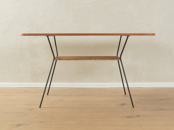 Image 1 of 1950S salontafel met Raffia plank