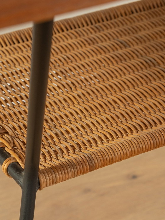 Image 1 of 1950S salontafel met Raffia plank