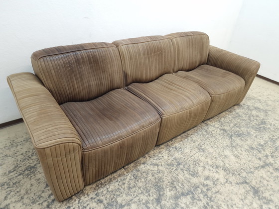 Image 1 of Ernst Lüthy driezits De Sede designer sofa leren bank