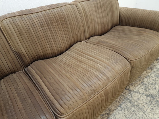 Image 1 of Ernst Lüthy driezits De Sede designer sofa leren bank