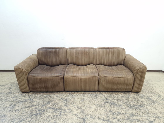 Image 1 of Ernst Lüthy driezits De Sede designer sofa leren bank