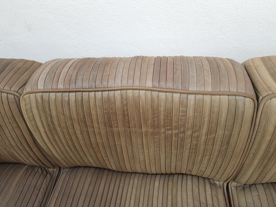 Image 1 of Ernst Lüthy driezits De Sede designer sofa leren bank