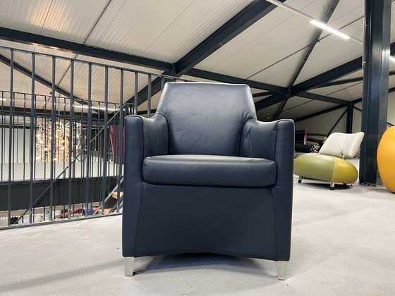 Image 1 of Leolux Calinda Fauteuil Blauw leer