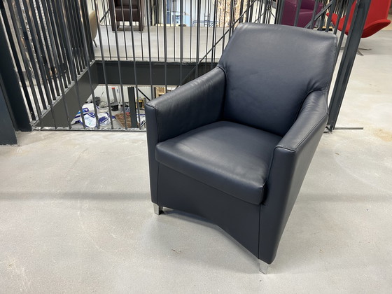 Image 1 of Leolux Calinda Fauteuil Blauw leer