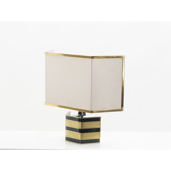 Image 1 of Vintage italiaanse zwarte lamp van Rega in messing 1970