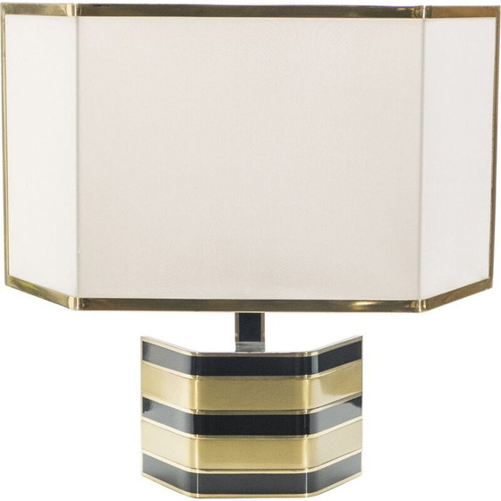 Image 1 of Vintage italiaanse zwarte lamp van Rega in messing 1970