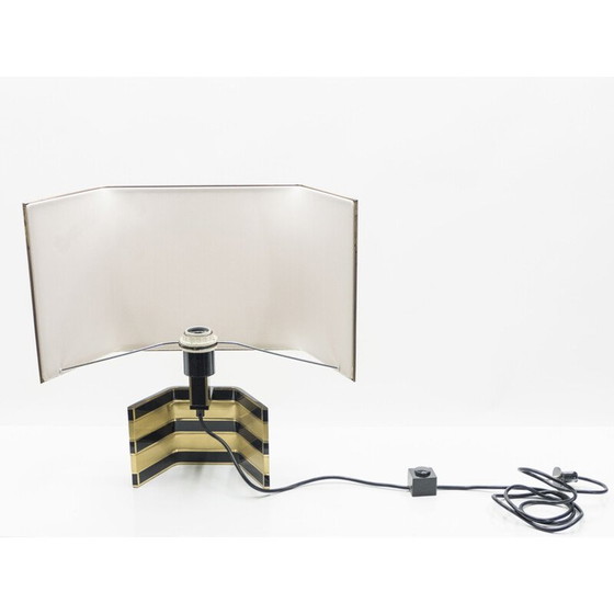 Image 1 of Vintage italiaanse zwarte lamp van Rega in messing 1970