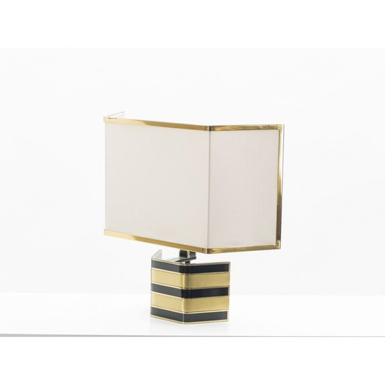 Image 1 of Vintage italiaanse zwarte lamp van Rega in messing 1970