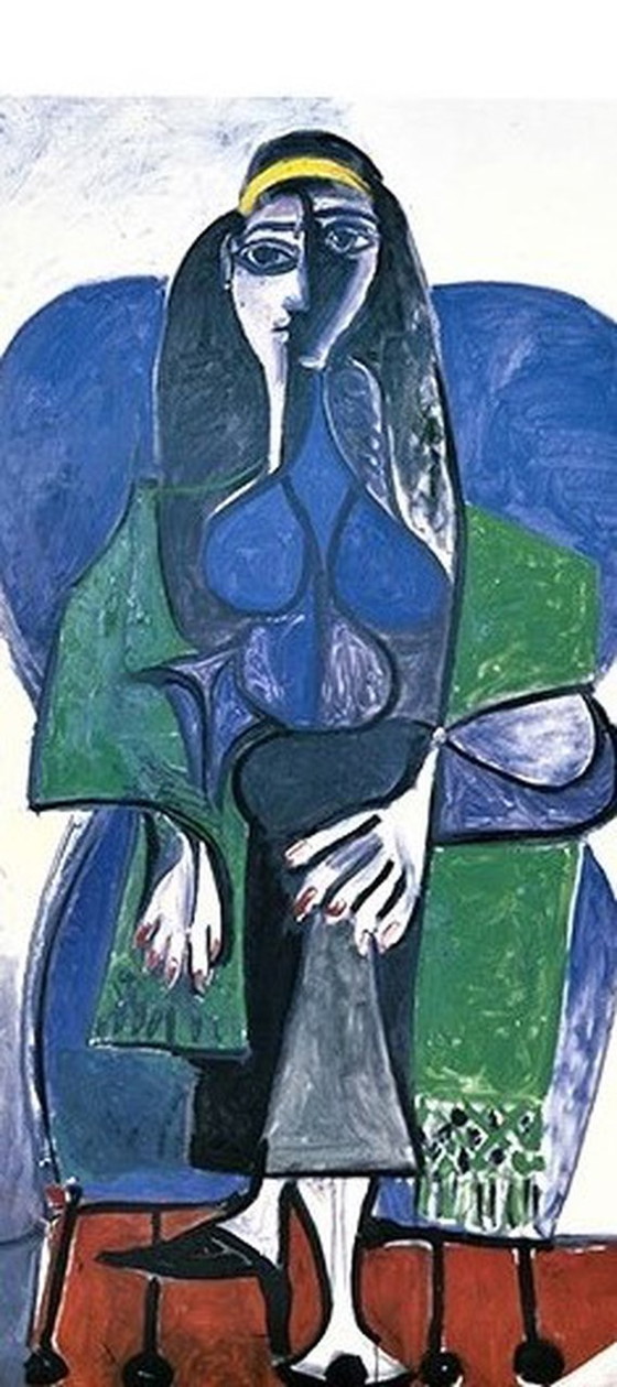 Image 1 of Pablo Picasso Kleurenoffset     Femme Assise     uit 1960