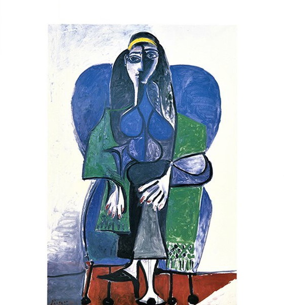 Image 1 of Pablo Picasso Kleurenoffset     Femme Assise     uit 1960