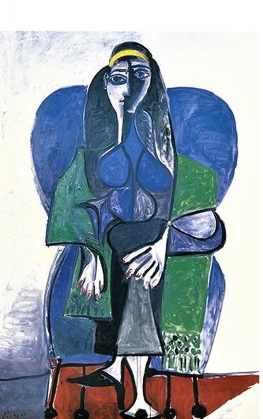 Pablo Picasso Kleurenoffset     Femme Assise     uit 1960