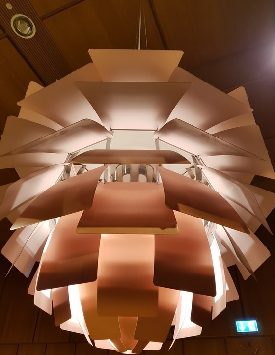 Image 1 of Artichoke Koperen Roos Plafondlamp Door Poul Henningsen Voor Louis Poulsen