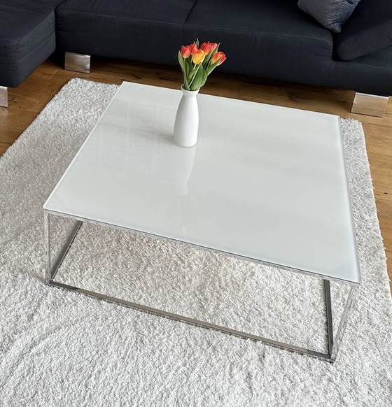 Image 1 of Natuzzi glazen tafel