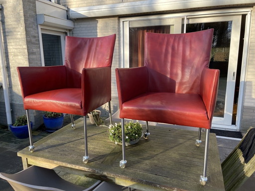 2 Bert Plantagie Arc Stoelen Op Wieltjes