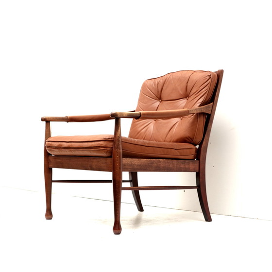 Image 1 of Vintage leren fauteuil van Ulferts Sweden gemaakt in de jaren '70