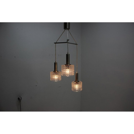 Image 1 of Vintage kroonluchter van chroomglas, Duitsland 1970