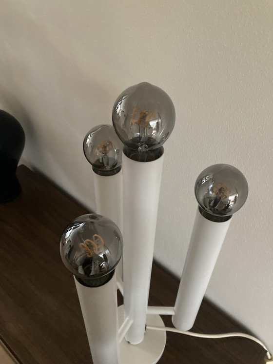 Image 1 of Mid-Century Zwitsers Design Tafellamp Temde ‘60 Wit Vintage 