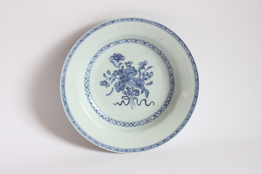 Qianlong onderglazuur blauw porseleinen bord, 18e eeuw