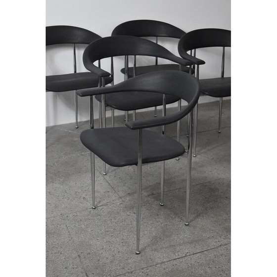 Image 1 of Set van 4 vintage P40 stoelen van Giancarlo Vegni en Gianfranco Gualtierogotti voor Fasem, jaren 1980