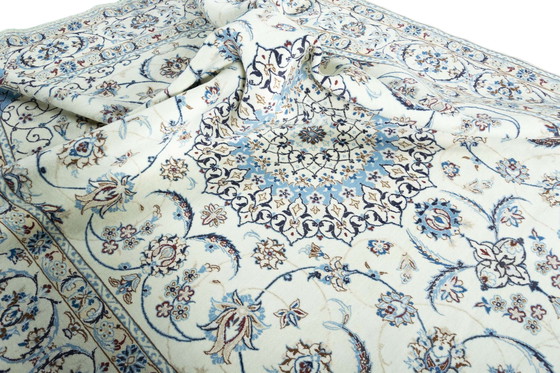 Image 1 of Handgeknoopt Nain 9 La Met Zijde Oosters Tapijt 345 X 257 Cm