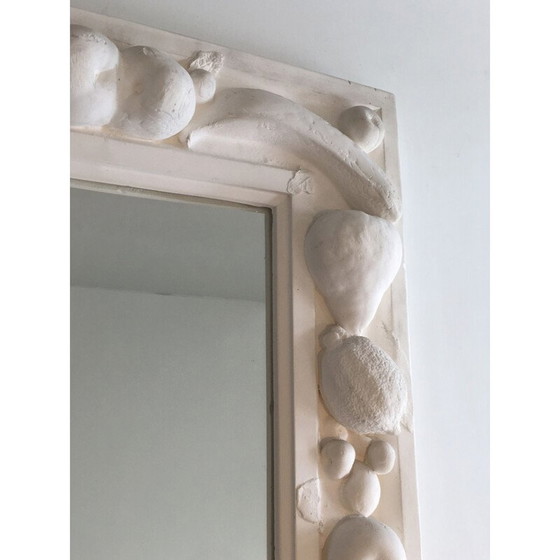Image 1 of Vintage decoratieve gipsen spiegel met fruitdecoraties, Frankrijk 1970