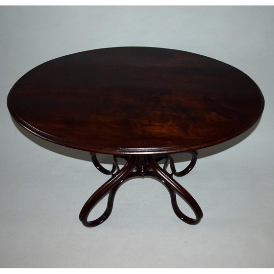 Image 1 of Vintage gebogen beukenhouten eettafel, 1890