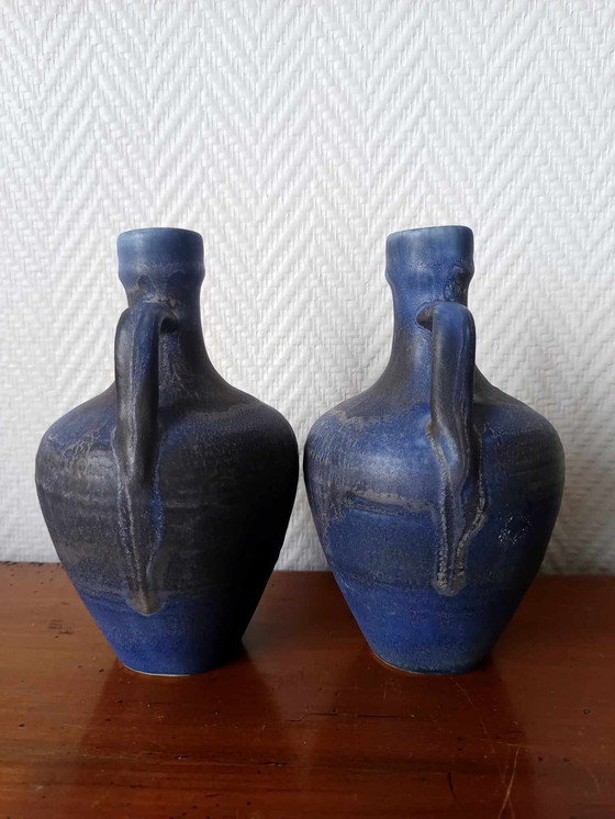 Image 1 of 2 X Vintage blauwe keramische kannen