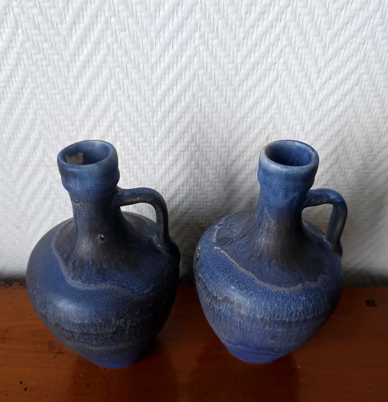 Image 1 of 2 X Vintage blauwe keramische kannen