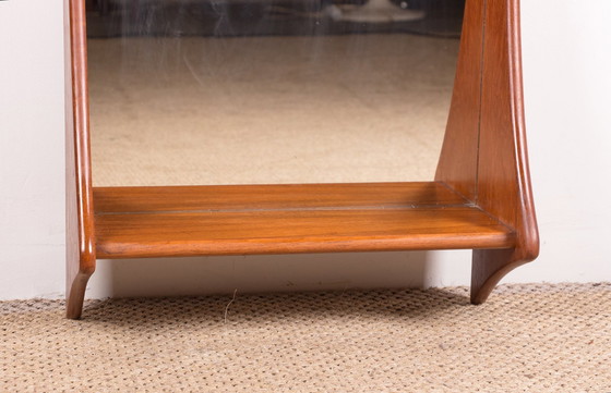 Image 1 of Grote Deense Teakhouten Wandspiegel van Pedersen & Hansen 1960.