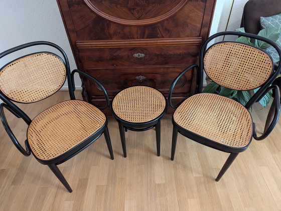 Image 1 of 2x Thonet Stoel En Kruk