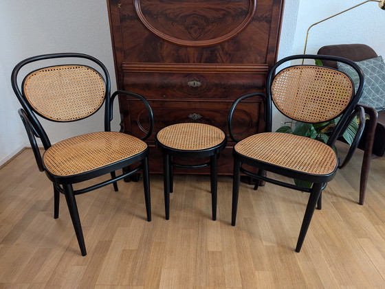 Image 1 of 2x Thonet Stoel En Kruk