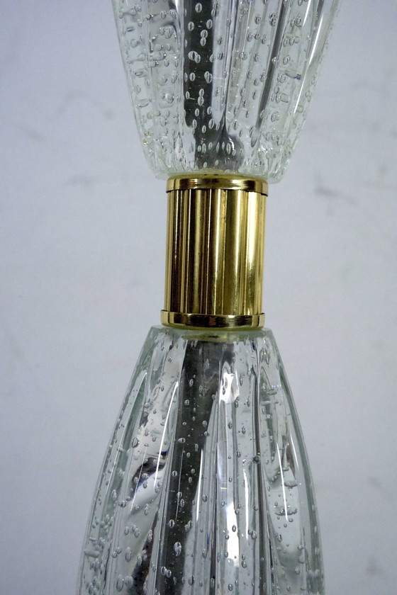 Image 1 of Ercole Barovier, Zeldzame Bullicante Vloerlamp van Murano glas en messing. Italië 1940S