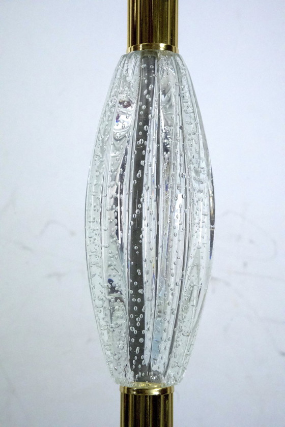Image 1 of Ercole Barovier, Zeldzame Bullicante Vloerlamp van Murano glas en messing. Italië 1940S