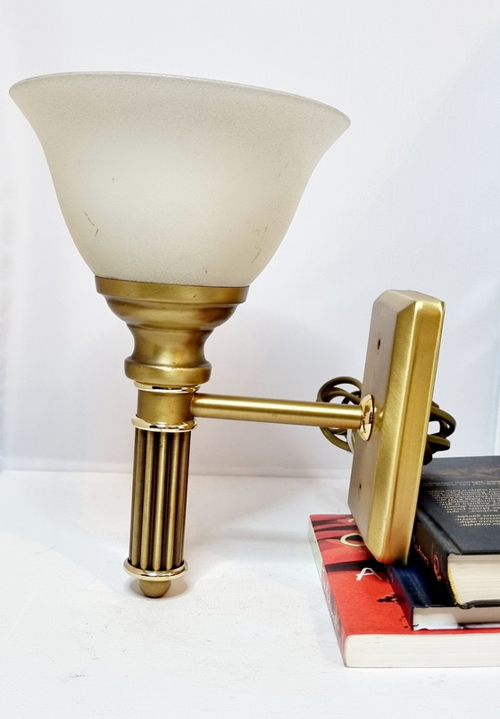 Image 1 of Vintage messing wandlamp