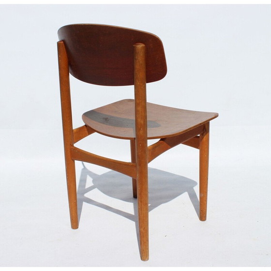 Image 1 of Set van 6 vintage eetkamerstoelen in teakhout van Borge Mogensen 1960