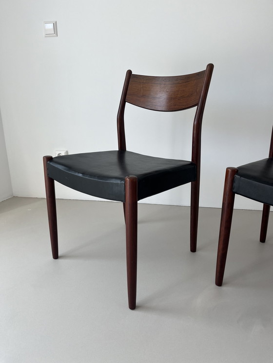 Image 1 of 4x Vintage palissander  stoelen jaren 70