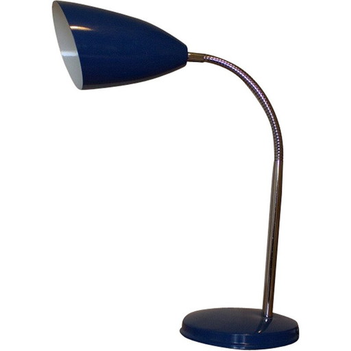 Mid century blauwe tafellamp, Italië 1950