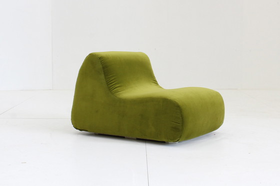 Image 1 of Vintage groen velours fauteuil Italië , 1970s