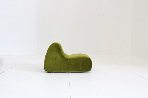 Image 1 of Vintage groen velours fauteuil Italië , 1970s