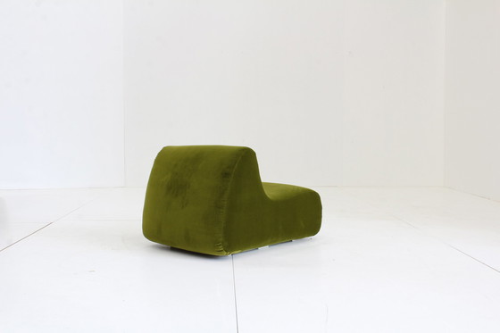 Image 1 of Vintage groen velours fauteuil Italië , 1970s