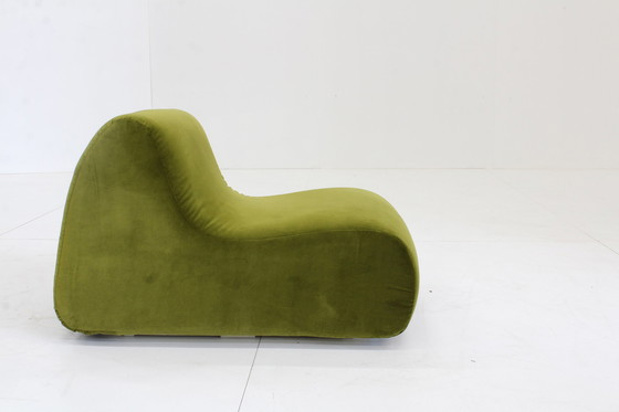 Image 1 of Vintage groen velours fauteuil Italië , 1970s