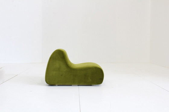 Image 1 of Vintage groen velours fauteuil Italië , 1970s