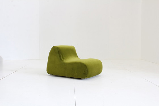 Image 1 of Vintage groen velours fauteuil Italië , 1970s