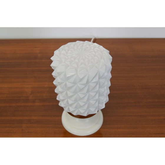 Image 1 of Vintage melkglas tafellamp van Jilove u Decina, Tsjecho-Slowakije 1960
