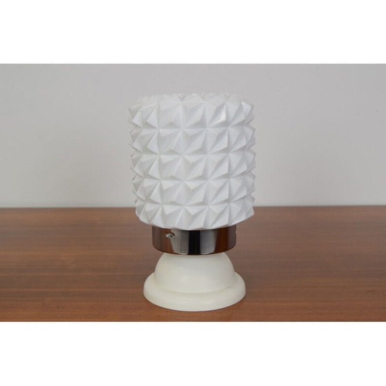 Image 1 of Vintage melkglas tafellamp van Jilove u Decina, Tsjecho-Slowakije 1960