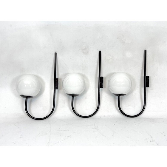 Image 1 of Set van 3 mid-century Italiaanse bol wandlampen, 1960