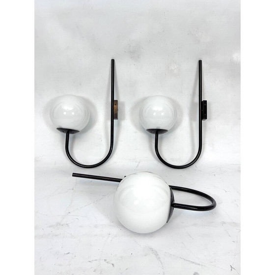 Image 1 of Set van 3 mid-century Italiaanse bol wandlampen, 1960